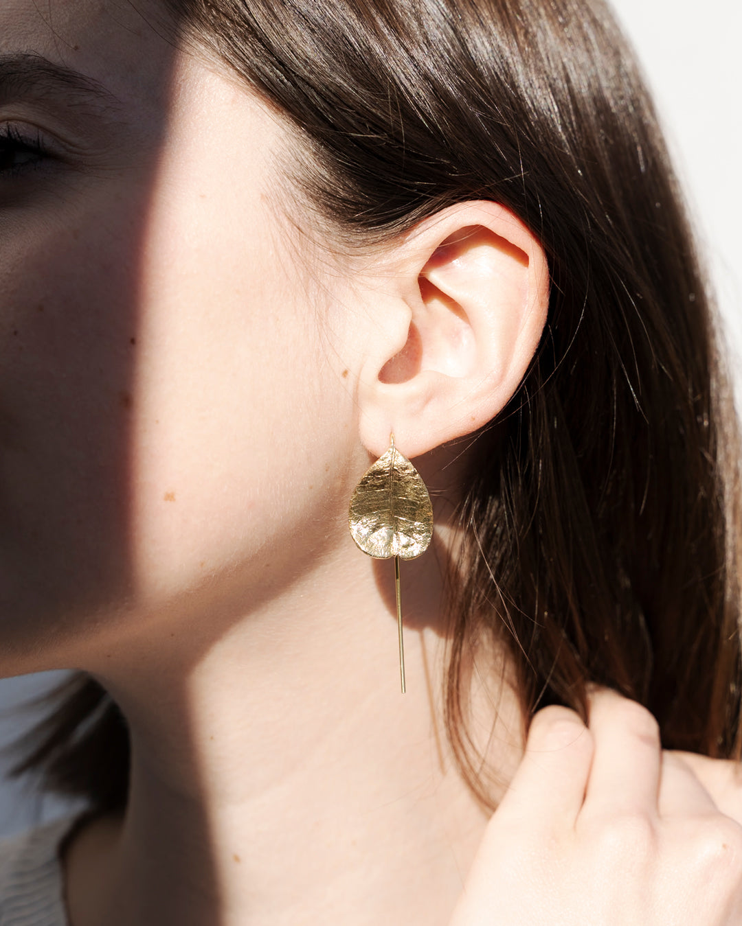 Large jasmine leaf earrings